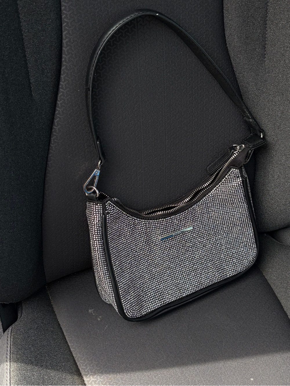 ALDO Black Crystal-Embellished Shoulder Bag